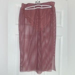 Netted Mauve See-through Skirt
